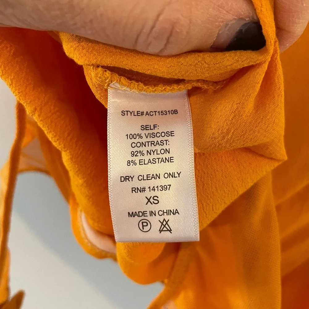 ASTR The Label Cory Bright Orange Tie-Front Bodysuit - Picture 2 of 4